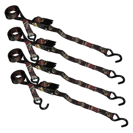 Homepage 1 in. x 8 ft. Camo Ratchet Tie-Down with S-Hooks HO3262131